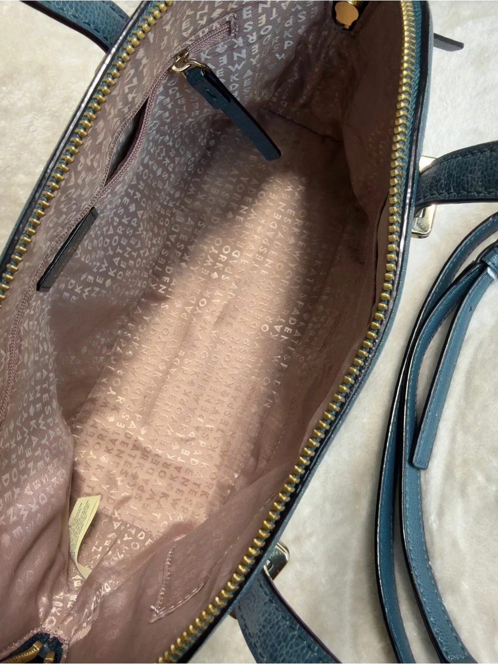 New Kate Spade Patterson Drive Medium Dome Satchel Teal Leather Crossbody Bag